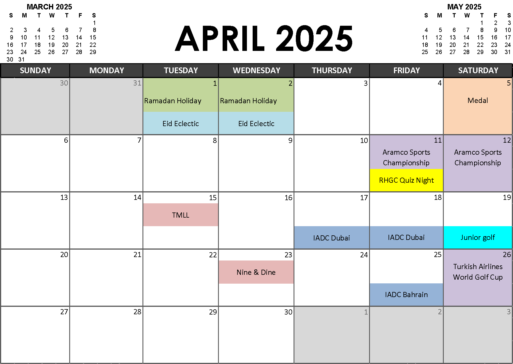 April 2025 Calendar